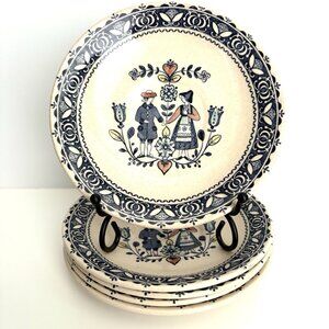 JOHNSON BROTHERS Staffordshire Old Granite Saucers Lot 5 Hearts & Flowers 5.5”
